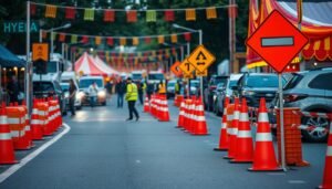 Equipamentos para tráfego seguro em grandes eventos